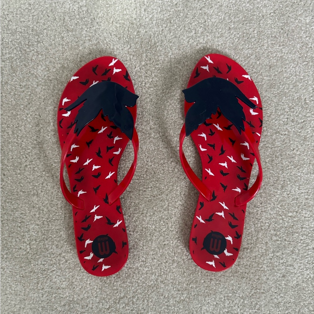 Melissa Jelly sandals red with navy doves size 7 🇺🇸